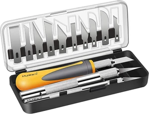 16-teiliges Präzisions-Hobby-Messerset mit Etui - Kunsthandwerk Allzweck-Rasierklingen für Wo - Bild 1 von 15