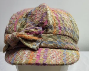 Cabbie Newsboy Cap Pastel Plaid with Bow D & Y David And Young Women's One Size - Picture 1 of 13