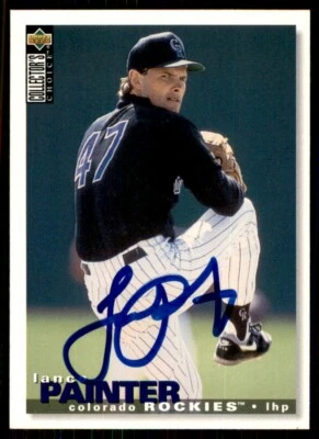1995 Collector's Choice Lance Painter Signed IP AUTO Colorado Rockies #449 - Image 1 of 2