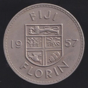 Fiji 1957 One Florin 2/- Elizabeth II - Extra Fine - Picture 1 of 3
