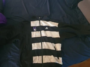 Adidas Northwestern Mens Track Jacket Medium Black White Wildcats Chicago Hockey - Picture 1 of 2