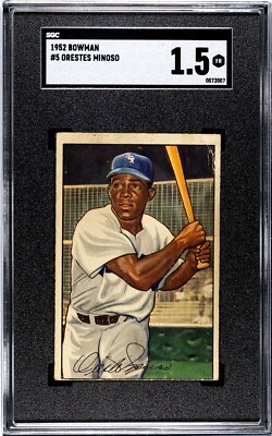 1952 Bowman #5 Minnie Minoso SGC 1.5 Chicago White Sox RC Baseball Card (2007) - Image 1 of 2