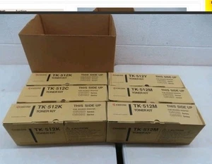 (6) Color Toner Set KYOCERA (2) TK-512K (1) TK-512C (2) TK-512M (1) TK-512Y - Picture 1 of 3