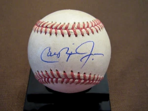 CAL RIPKEN JR ORIOLES HOF SIGNED AUTO VINTAGE GAME USED OAL BASEBALL JSA BEAUTY - Picture 1 of 3