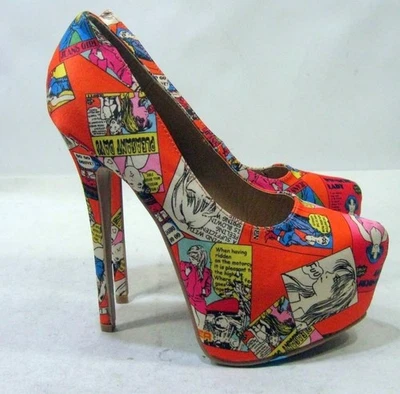 new Orange Multi 6.5"Stiletto High Heel 2.5"Platform Shoes WOMEN Size 6 - Image 1 of 4