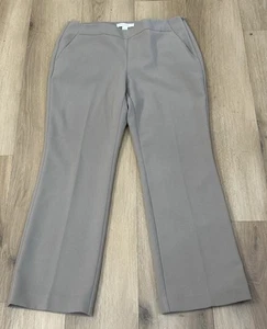 Chicos Damen Hose Größe 1 Stretch Seitenreißverschlusstaschen hellbraun Karriere vorne flach - Bild 1 von 7