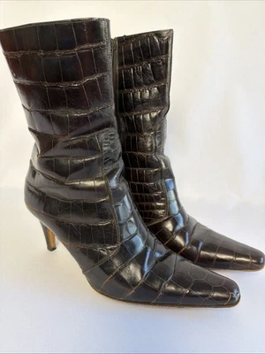 COLE HAAN CITY Mujer Marrón ESTILO COCODRILO ARTESANAL EN ITALIA Botines 9 LEER Foto 1 de 4