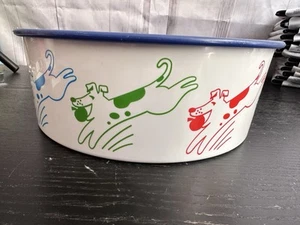 Vintage 9 Inch Tupperware 3421A One Touch Canister & Lid Tupperpets Dog Leaping - Picture 1 of 9