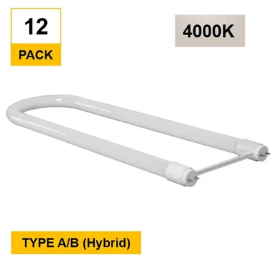 Halco LED T8 6" U-Bend 13W 4000K DuoConnect Type A-B Med Bi-Pin  (12-Pack) 82376 - Image 1 of 2