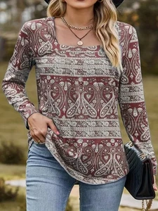 Longshirt Tunika Bohemian bordeaux Gr.  48 50 - Bild 1 von 6