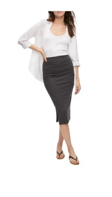 Michael Stars Rae Skirt Ruched Ribbed with Slit SZ L NWOT Minimalist - Image 1 of 4