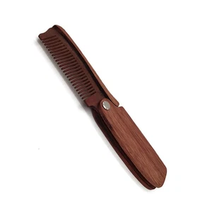 Wooden Comb Folding Convenient Foldable Hair Brush Man Travel Combs - Picture 1 of 11