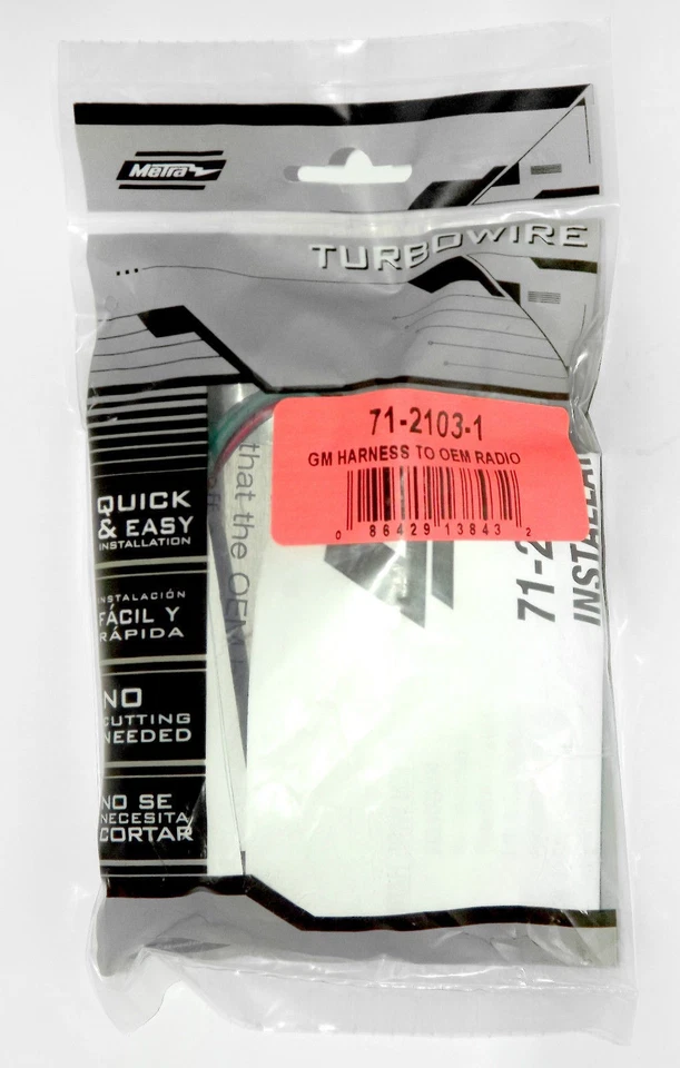 Arnés de cables Metra Turbowire OEM para Chevrolet Malibu 2004-08 Modelo ID 71-2103-1 Foto 1 de 3