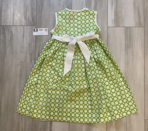 New! Francis Johnston by Simi Green & White Circle Sleeveless Dress with Sash, 5 - Picture 1 of 8