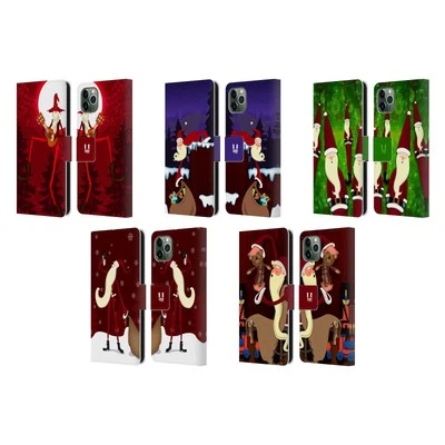 HEAD CASE DESIGNS THIN SANTA LEATHER BOOK WALLET CASE FOR APPLE iPHONE PHONES - Image 1 of 4