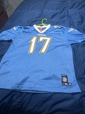 "Jersey Reebok Rbk NFL Players XL 18-20 Philip Rivers Chargers azul polvo 20x27""" Foto 1 de 4