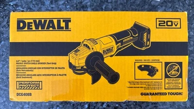 Amoladora angular sin escobillas interruptor de paleta DeWALT DCG408B 4,5 pulgadas 20 V MAX - NUEVA EN CAJA Foto 1 de 4
