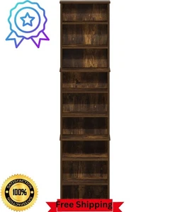 Furinno 9-Shelf Media Storage Tower Rack Adjustable Shelves DVD CD Organizer - Picture 1 of 7