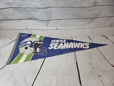 Vintage 1987 Signed Seahawks Felt Flag Pennant Steve Largent 12 Autographs - Image 1 of 4