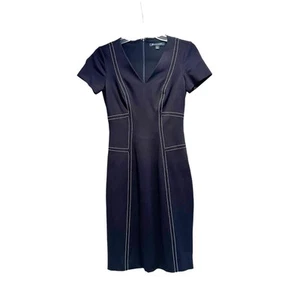 Brooks Brothers Red Fleece Retro Contrast Stitch Stretch Ponte Knit Dress Sz 0 - Picture 1 of 16