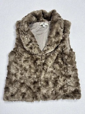 Ya Los Angeles Bohemian  70’s Rock N’ Roll Brown Faux Fur Vest Size S - Image 1 of 4