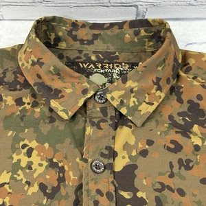 Warrior Camo GERMAN FLECKTARN Camouflage Shirt Men M Tactical Button Up S/S - Picture 1 of 15