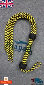 Frusta vegana Cat O Nine Tails Paracord Nylon Flogger 9 code Premium Flogger giallo - Foto 1 di 6