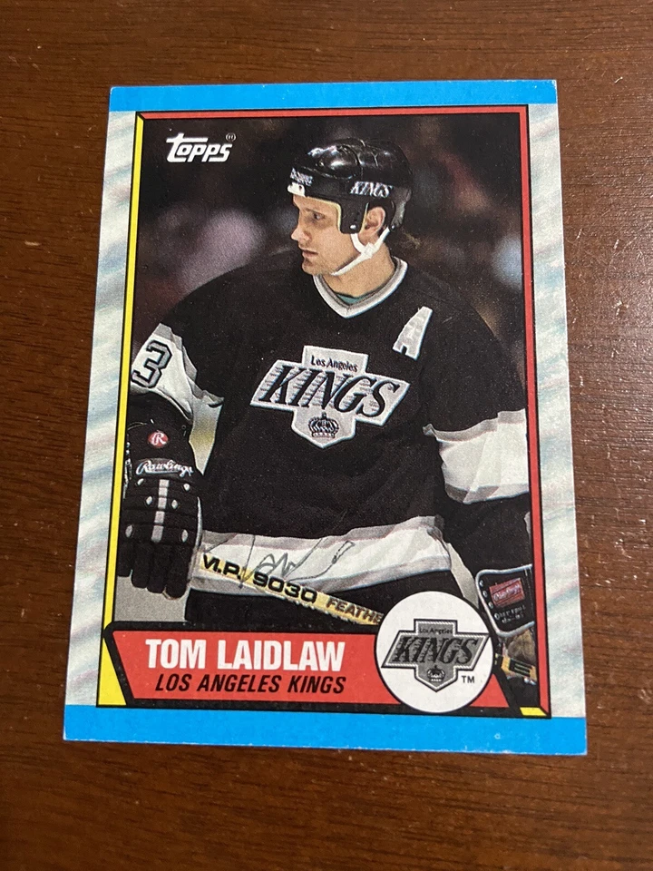 1989-90 Topps Tom Laidlaw Autographed Hockey Cards #34 Los Angeles Kings - Image 1 of 4