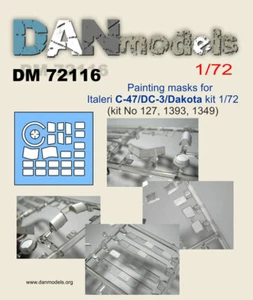 Máscaras de pintura Dan Models 72116 - 1/72 para Italeri C-47 / DC-3 Dakota kit escala - Imagen 1 de 12
