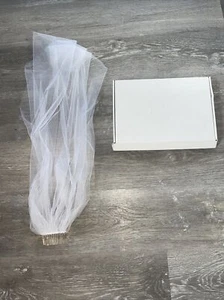 Tulle Wedding Veil Simple Elegant White 20” New - Picture 1 of 3