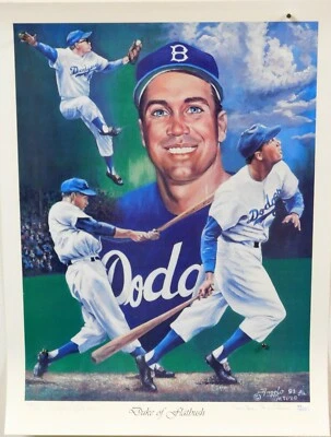 Duke Snider Brooklyn Dodgers Signed 18x24 Lithograph /407 JSA Authenticated - Image 1 of 4
