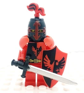 Castle Red Falcon Crusader Knight made with real LEGO® Minifigure - Picture 1 of 4