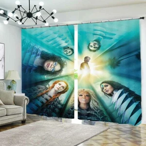 Great Blue Eyed Beauty 3D Blockout Photo Print Curtain Fabric Curtains Window - Imagen 1 de 10