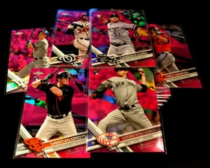 2017 Topps Chrome PINK REFRACTORS Parallels - Take Your Pick - Complete Your Set - Picture 1 of 1