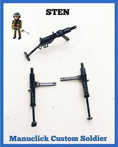 1 x SUBFUSIL STEN Playmobil Custom WW2 SEGUNDA GUERRA MUNDIAL SOLDADO BRITANICO - Picture 1 of 4