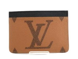 Used LOUIS VUITTON Porte Cartes LV Side Up Card Case with Box Brown M81462 - Picture 1 of 5