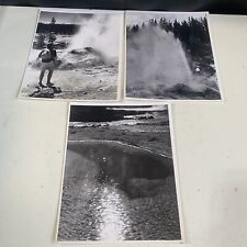 Vintage Yellowstone Park Photos 8x10, Lot Of 3 Streams, Hotpots, Geyser, Tourist
