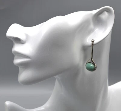 Pendientes colgantes perforados vintage años 60 David Andersen Noruega de ley Winnaess Foto 1 de 4