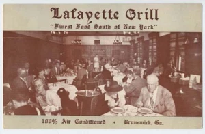 BRUNSWICK GA Lafayette Grill 1940 interior restaurante ruta 17 postal - Imagen 1 de 1