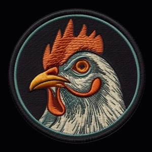 Chicken Patch Iron-on Applique Farm Animal Badge Rooster Duck Pond Bird Decor - Picture 1 of 12