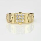 Mens Womens Ring Zirconia White Real 750 Gold 18K Plated Size To Choose R1133