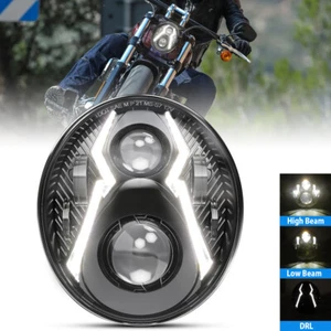 Front LED Headlight DRL Angle Eyes DOT For Breakout 107/114 FXBR FXBRS 2018-2021 - Picture 1 of 6