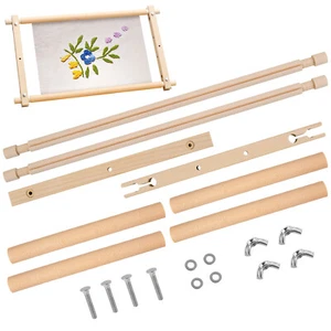 Embroidery Frame Needlepoint Embroidery Tapestry Scroll Frame Wood Cross ྂ - Picture 1 of 12