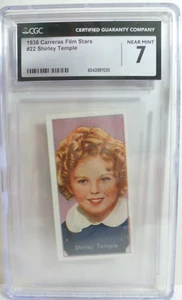 1936 Carreras Film Stars Cigarette Card Shirley Temple #22 CGC 7.0 Near Mint - Picture 1 of 2