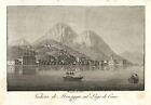 Veduta antica e originale Menaggio Lago di Como Fumagalli Gandini  1821