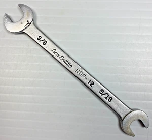 De colección Nueva Bretaña NDF-12 Llave de Extremo Abierto Corto 3/8" x 5/16" Herramienta EE. UU. - Imagen 1 de 12