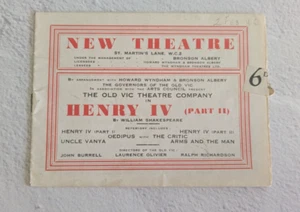 Laurence Olivier Ralph Richardson Henry IV Programme 1946 Old Vic - Picture 1 of 5