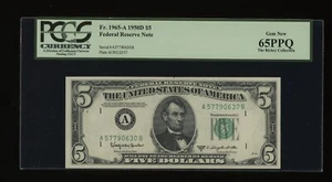 DBR 1950-D $5 FRN Boston Gem Fr. 1965-A PCGS 65 PPQ Serial A57790630B - Picture 1 of 2