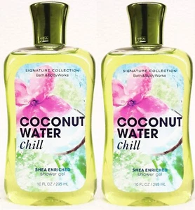 2 Bath & Body Works Signature COCONUT WATER CHILL SHEA ENRICHED Shower Gel Wash  - Picture 1 of 1