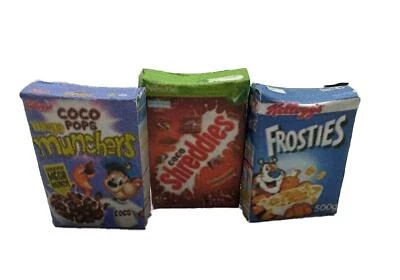 MELODY JANE Casa de Muñecas Desayuno Cereales Cajas Alimentos Variedad Paquete 1:12 Accesorio de Cocina